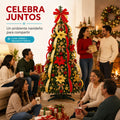 Árbol de Navidad decorado con luces cálidas