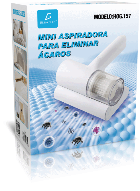 Mini aspiradora inalámbrica antiácaros con luz UV